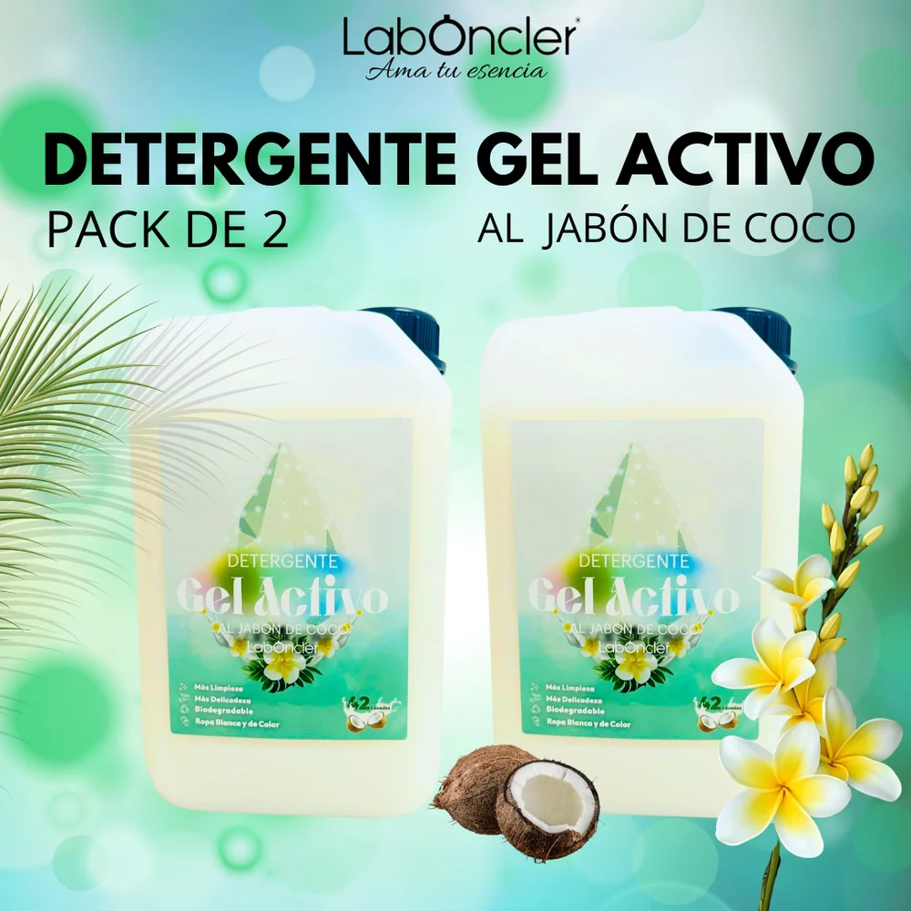 PACK DE 2 DETERGENTE ACTIVO AL JABÓN DE COCO