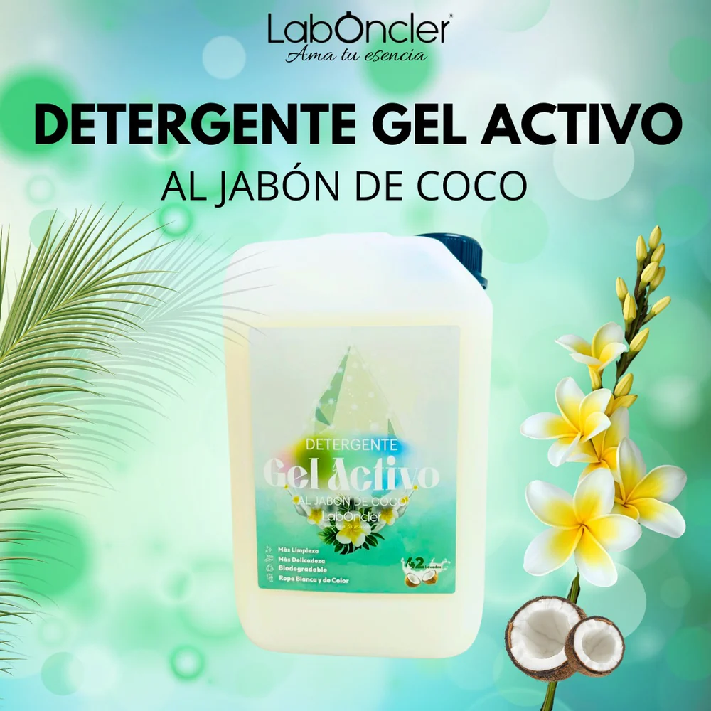 DETERGENTE GEL ACTIVO AL JABÓN DE COCO