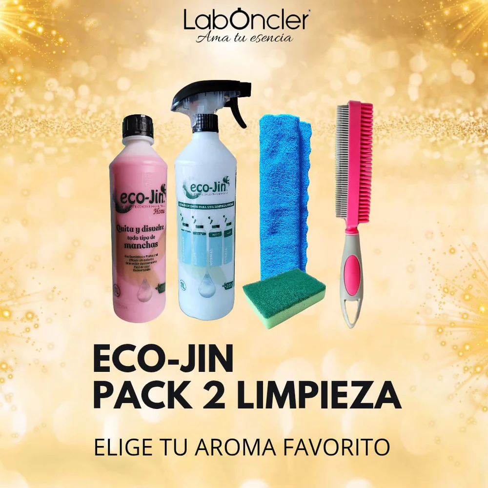 PACK 2 LIMPIEZA ECOJIN+DIFUSOR+CEPILLO TEXTIL ROSA+BAYETA MICROFIBRA+ESTROPAJO CON ESPONJA