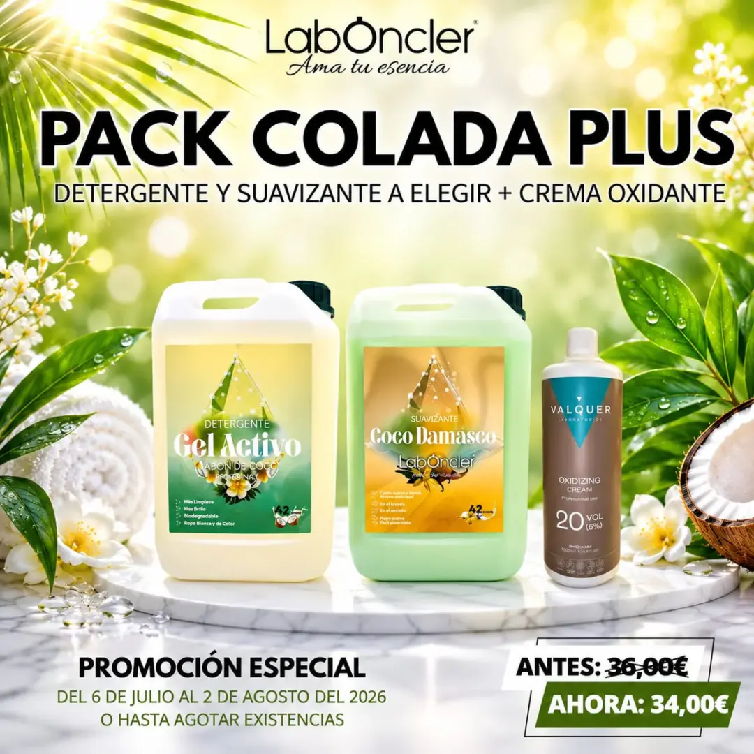 PACK COLADA PLUS: SUAVIZANTE A ELEGIR + DETERGENTE A ELEGIR + CREMA OXIDANTE