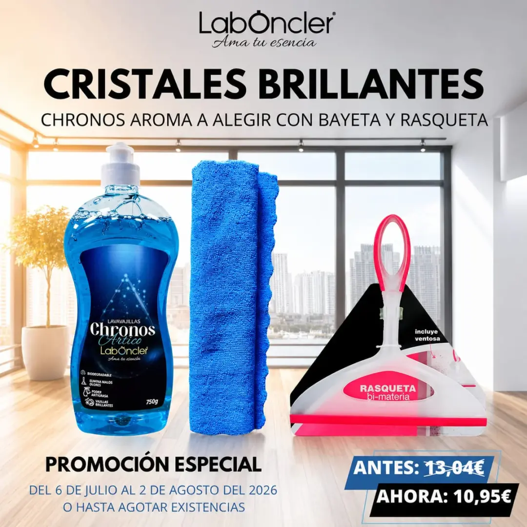 PACK CRISTALES BRILLANTES: CHRONOS A ELEGIR CON BAYETA Y RASQUETA