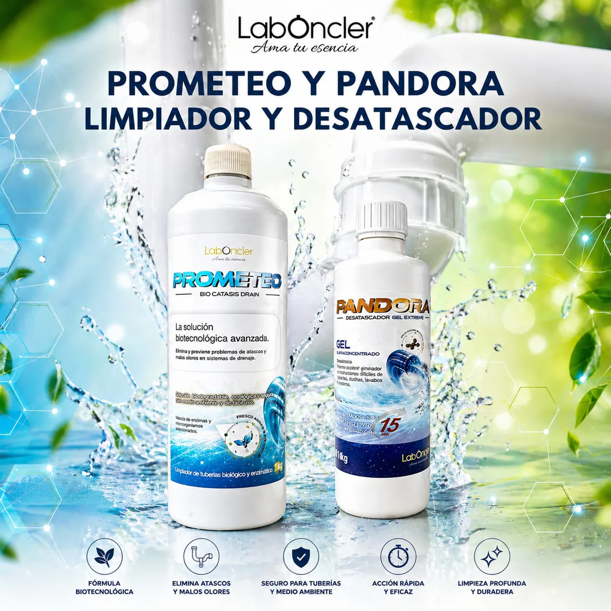 PACK PROMETEO + PANDORA - LIMPIADOR Y DESATASCADOR