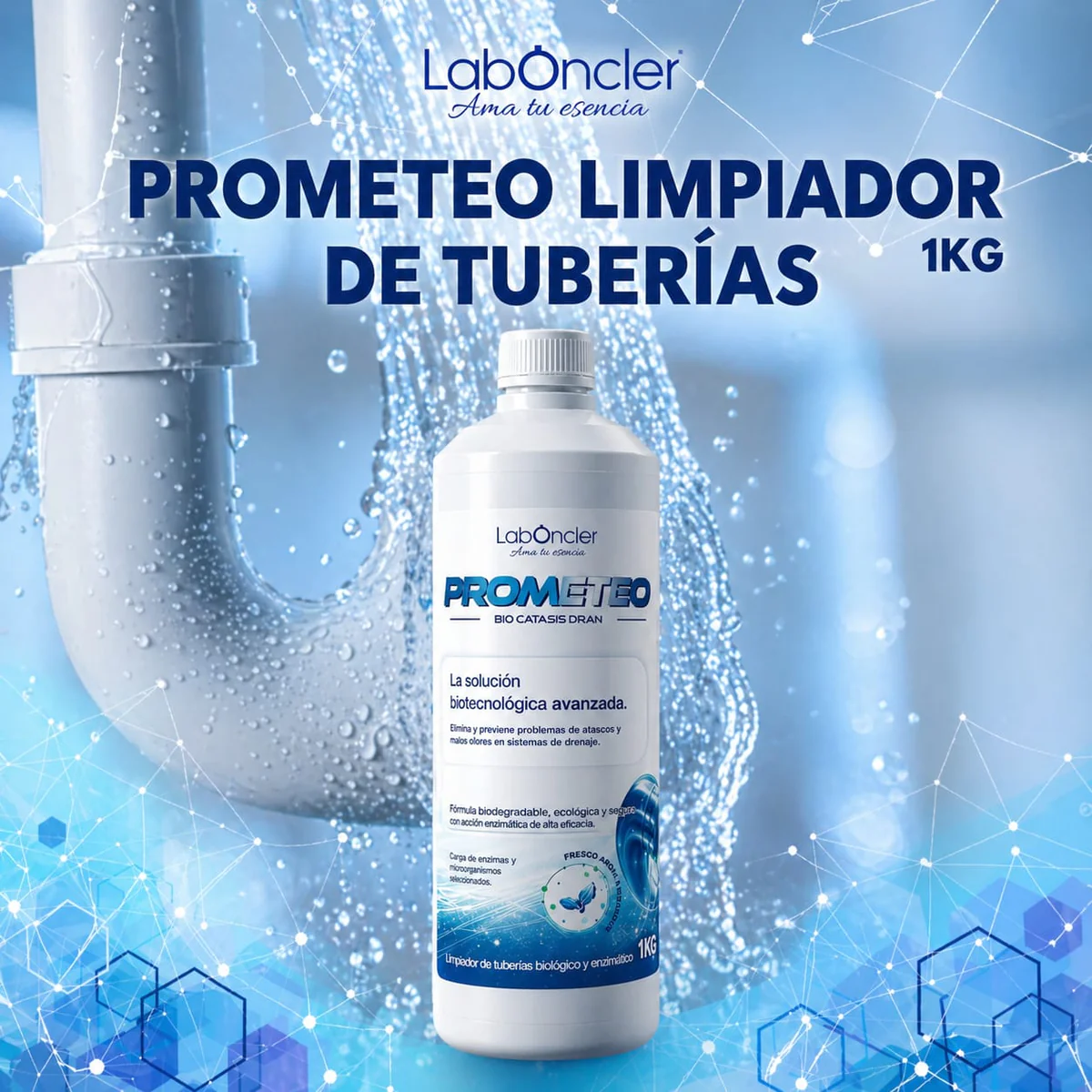 PROMETEO BIO CÁTASIS DRAIN - LIMPIADOR BIOLÓGICO Y ENZIMÁTICO DE TUBERÍAS